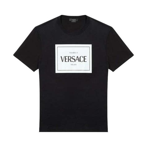 Versace VIA GESU 12 Red Logo Box Short Sleeve Shirt 